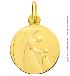 Médaille Ange Gardien et l'enfant (Or Jaune)