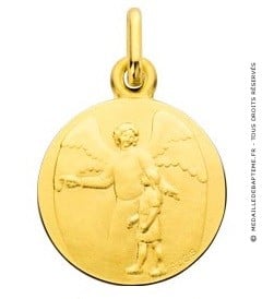 Médaille Ange Gardien et la petite fille (Or Jaune)