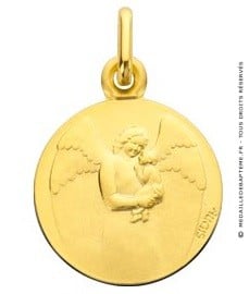 Médaille Ange Gardien et le bébé (Or Jaune)