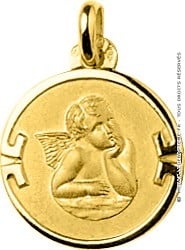 Médaille Ange motifs Grecs (Or Jaune)