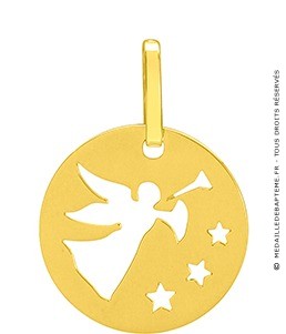 Médaille Ange à la trompette (Or Jaune 9K)
