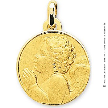 Médaille Ange en prière (or jaune)