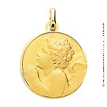 Médaille Ange en prière (Or Jaune)