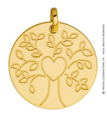 Médaille Le coeur de l'arbre (Or jaune 9K)