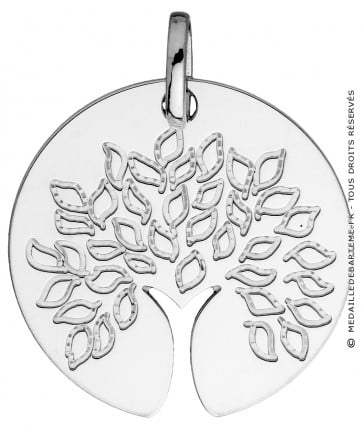 Médaille Arbre de Vie tronc ajouré (Or blanc)