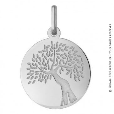 Médaille arbre de vie (Or Blanc)