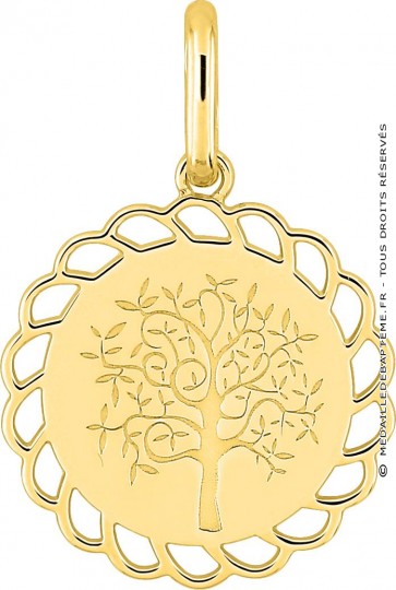 Médaille Arbre de Vie entourage ajouré