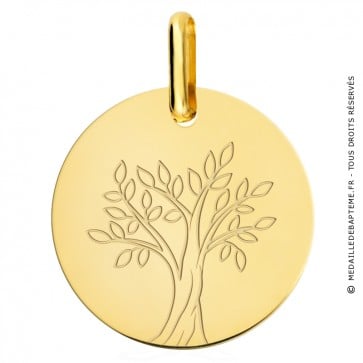 Médaille arbre de vie or jaune 9 carats