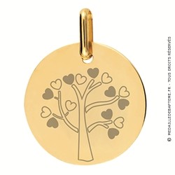 Médaille arbre de vie Petits Coeurs (Or Jaune)