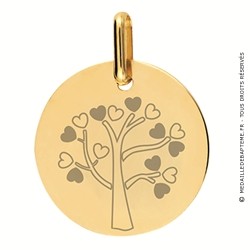 Médaille arbre de vie Petits Coeurs (Or Jaune 9K)