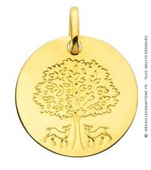 Médaille l'arbre de vie protecteur (Or Jaune)