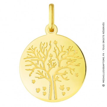 Médaille Arbre de la Vie les 4 saisons : automne (Or Jaune)