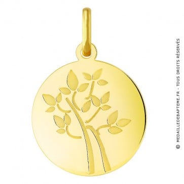 Médaille arbre de vie jeune pousse (Or Jaune)