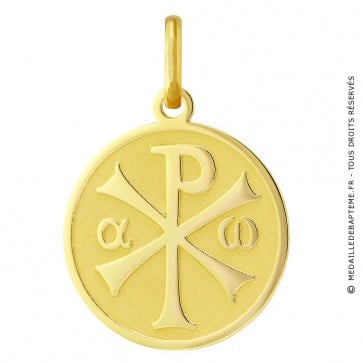 Médaille Chrisme brillante/satinée (Or Jaune)