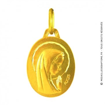 Médaille Augis Vierge ovale (Or Jaune)