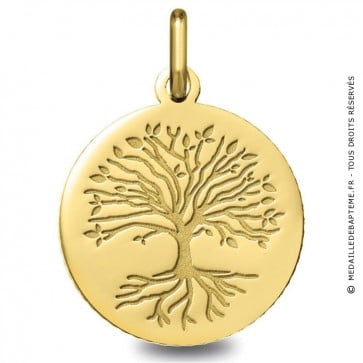 Médaille Arbre de Vie avec racines (Or Jaune 9 carats)