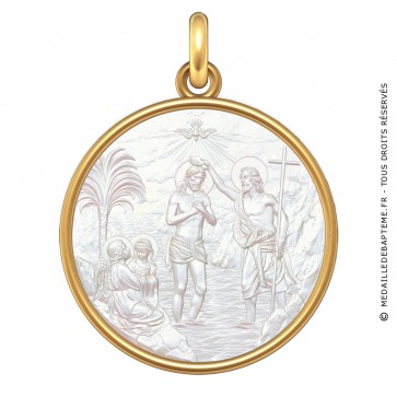 Médaille Le Baptême du Christ (Or & Nacre)