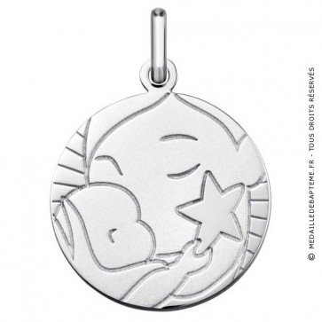 Médaille l'Enfant à l'étoile (Or Blanc 9K)
