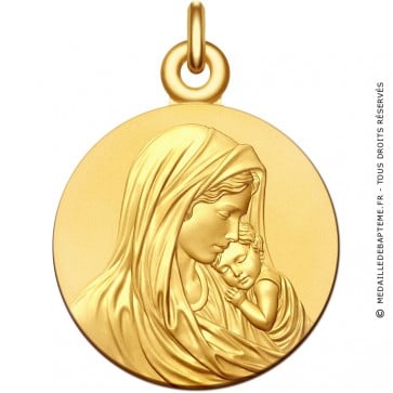 Médaille Vierge à l'enfant tendresse EXC. (Or Jaune)