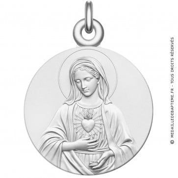 Médaille Vierge Marie au coeur (Argent)