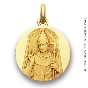 Médaille Saint Fabien  - medaillle bapteme Becker