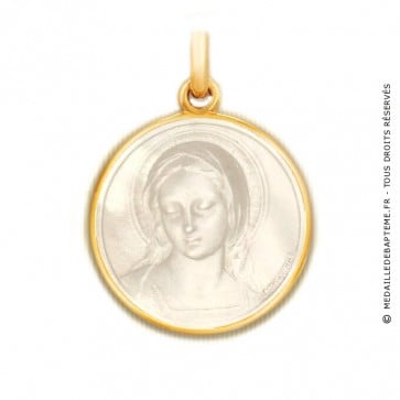 Médaille Vierge Amabilis en nacre - medaillle bapteme Becker