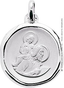 Médaille Saint-Christophe en cachet (or blanc)