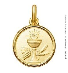 Médaille Calice pain et vin (Or Jaune)