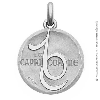 Médaille stylisée Zodiaque Capricorne BECKER ( argent)