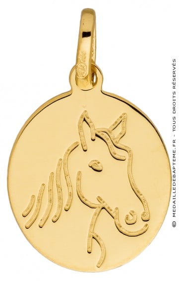 Médaille Cheval ovale (Or Jaune)