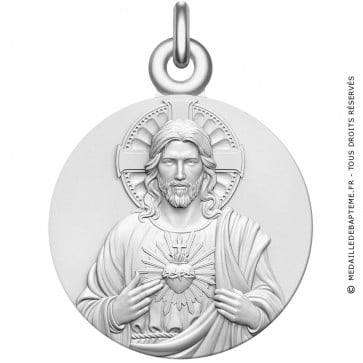 Medaille Bapteme Christ Sacré Coeur