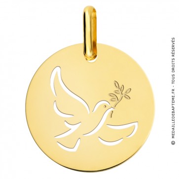 Médaille colombe ajourée or jaune
