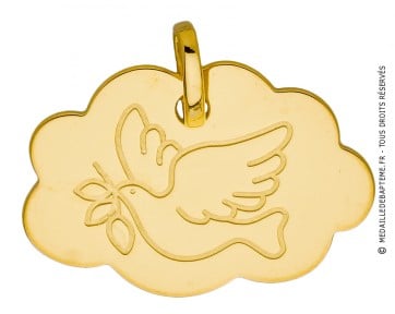 Médaille Colombe dans les nuages (Or Jaune 9K)