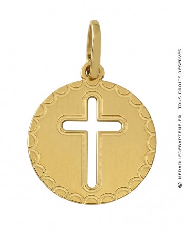 Médaille Croix Ajourée Dentelée (Or Jaune)