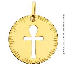 Médaille Croix Egyptienne ajourée rayonnante (Or Jaune)