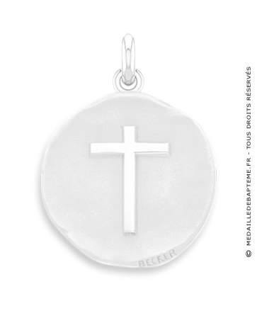 Médaille Croix 19mm (Or Blanc)
