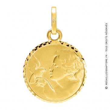 Médaille Ange à l'Oiseau (Plaqué Or)