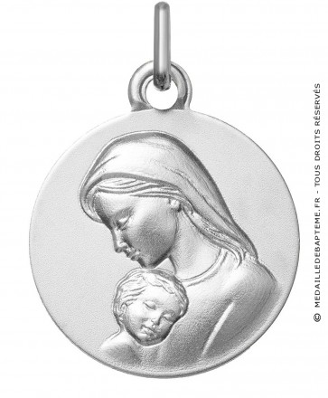Médaille de la Vierge à l'enfant, moment de tendresse (argent)