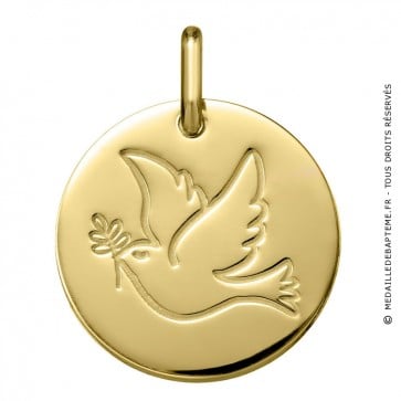 Médaille Envol de la Colombe au Rameau (Or Jaune 9K)
