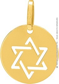 Médaille Etoile de David ajourée (Or Jaune 9K)