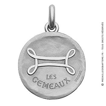Médaille stylisée Zodiaque Gémeaux BECKER ( argent)