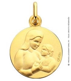 Médaille La Vierge et l'Enfant (Or Jaune)