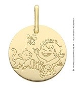 Médaille la Fée Galipette - le garçon et le chat (Or Jaune)