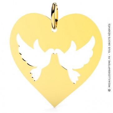 Médaille Le coeur des colombes (Or jaune)