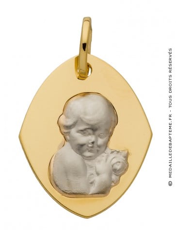 Médaille Ange à la Rose Losange (Deux Ors)