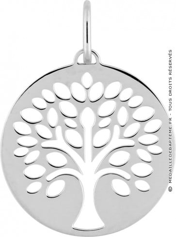 Médaille "Mon bel arbre de vie" (Or Blanc 9k)