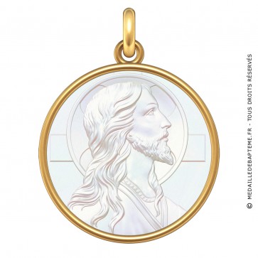Médaille Le Christ (Or & Nacre)