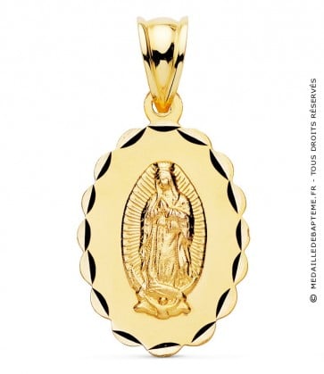 Médaille facetée Notre-Dame de Guadalupe (Or Jaune 9K)