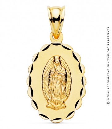 Médaille facetée Notre-Dame de Guadalupe (Or Jaune 9K)