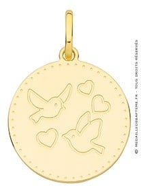 Médaille Oiseaux d'Amour (Or Jaune)